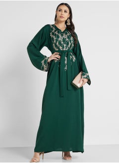 اشتري Embroidered Belted Jalabiya في الامارات