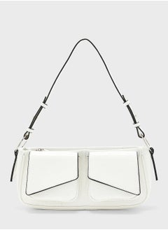 Buy Saffron Structured Double Pocket Shoulder Bag in UAE