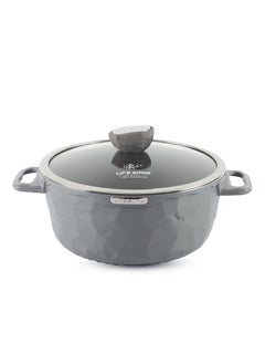 Buy 24cm (4.4 Liter) Nonstick Stock Pot with Lid, Nonstick Soup Pot Casserole Pot Granite Cooking Pot, Induction Compatible Pot for Stews, Pasta, Stocks, Chilli and Broth, PFOA Free Oven Safe in UAE