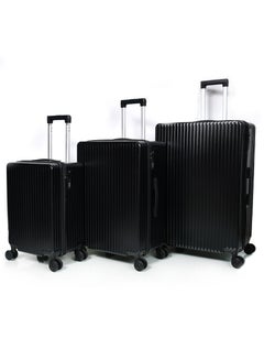 Buy 3-Piece Unisex Morano Travel Luggage Trolley Set Black in Saudi Arabia