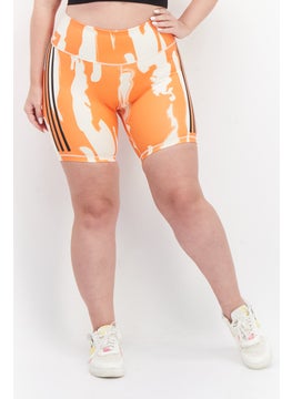 اشتري Women Plus Size Training Short, Orange/Cream في الامارات