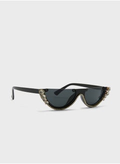 Buy Jeweled Slim Cat Eye Sunglasses in UAE