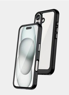 Buy iPhone 16 Shockproof Case Cover, [Military-Grade Drop Protection] Translucent Slim Protective Anti-Fingerprint Anti-Scratch, Black in Saudi Arabia