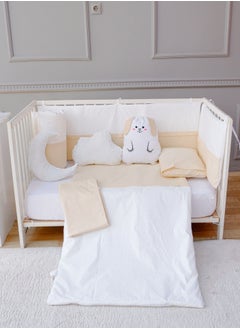 Buy 3 Side Guardrails for Baby Bed with Quilt, Pillows and Sheet in Saudi Arabia