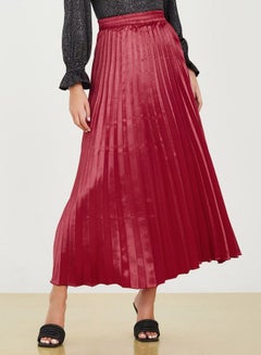 Buy Solid Pleated Maxi Skirt in Saudi Arabia
