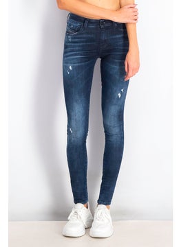 اشتري Women Super Slim Skinny Fit Wash Stretchable Rip Jeans, Navy في السعودية