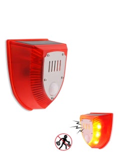 اشتري Solar Security Alarm Lights Outdoor Motion Sensor Alarm Detector Siren Sound LED Warning Strobe Flashing Light Keep Animal Away for Home Farm Barn Villa Yard في السعودية