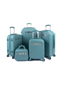 Buy Hardside 5 Piece Luggage Trolley Set  Green in Saudi Arabia