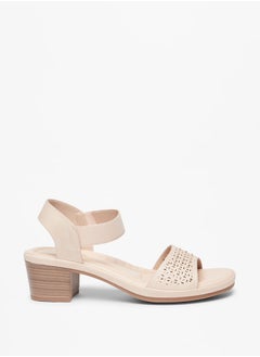 اشتري Women's Embellished Slip-On Sandals with Block Heels في الامارات