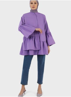 Buy Ruffle Detail Button Down Tunic in UAE