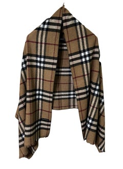 Buy Plaid Check/Carreau/Stripe Pattern Winter Scarf/Shawl/Wrap/Keffiyeh/Headscarf/Blanket For Men & Women - XLarge Size 75x200cm - P02 Camel in Egypt