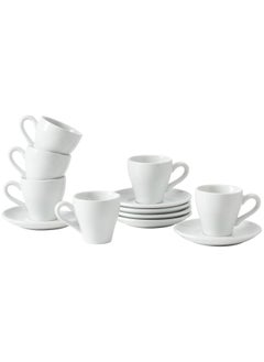 Buy Unilives Espresso Cup, with Saucers Tea Cups and Saucers 2 Ounce Set of 6, for Specialty Coffee Drinks, Cappuccino, Latte, Americano and Tea, White in Egypt