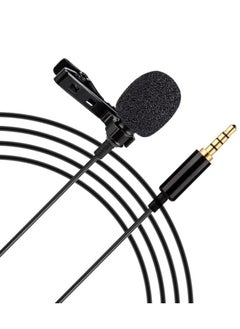 Buy Lavalier Zaffiro professional mic 3.5mm mini microphone for voice recording for mobile- camera - computer 1.5meters - black in Egypt