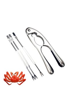 اشتري SYOSI Stainless Steel Nuts Cracker Seafood Nutcracker Tool Walnut Pecan Shellfish Crab Claw Leg Lobster Shell Opener Scooping Picks Tool Heavy Duty Finger Protector Cutting with Non-slip Handle في السعودية