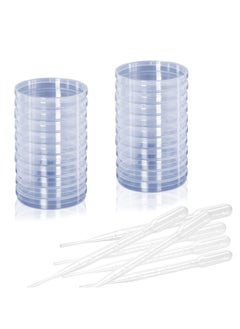 Buy 20PCS 150mm*15mm Sterile Petri Dishes with Lid+100PCS Disposable Dropper Petri Plate Dish for Lab Analysis School Projects Blood Samples Bacteria Plant & Seed Cultivation Cell-Culture Petri Dish in Saudi Arabia