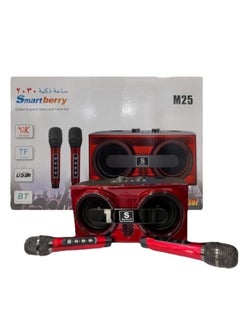 Buy Smart berry M25 Wireless Bluetooth Karaoke System With Dual Mic Easy To Use Excellent Sound Quality For Home Party Outdoor in UAE