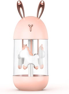 اشتري Air Humidifier, Pink Mini Night Light Cold Fog Humidifier with USB Cable, Smart Home Portable Desk Decorative Reading Nightlight Quiet Humidifier Suitable for Baby Home Office Bedroom في الامارات