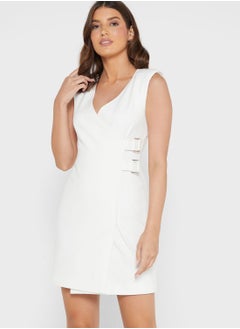 Buy Plunge Neck Ring Detail Dress in UAE