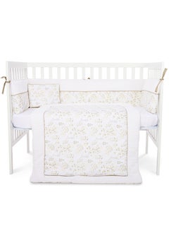 Buy Soft Muslin Crib Bedding 4 pcs Set  - Lovable in UAE