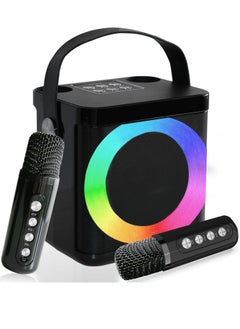 Buy NEW Karaoke Machine with 2 Wireless Microphones, Portable Bluetooth Karaoke Set for Children Adults with Voice Changing Effects & LED Lights Boys Girls Gifts Home Party in UAE