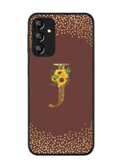 Buy Rugged Black edge case for Samsung Galaxy A24 4G Slim fit Soft Case Flexible Rubber Edges Anti Drop TPU Gel Thin Cover - Custom Monogram Initial Floral Pattern Alphabet - J - Brown in UAE