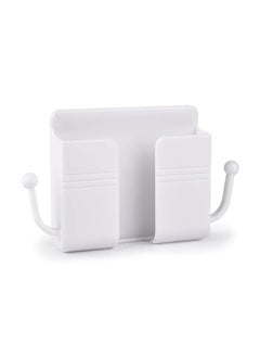 Buy Wall Hanging Wall Mount Mobile Phone Adhesive Holder With Hooks White in UAE