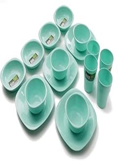 اشتري Eco Plast Dinnerware Medium Plates Set - 16 Pcs - (Turquoise) Eco Plast في مصر