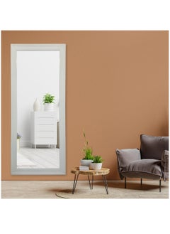 Buy Strong Full Length Dressing Large Rectangle Mirror for Bedroom Wall-Mounted PVC Thick Frame White in UAE