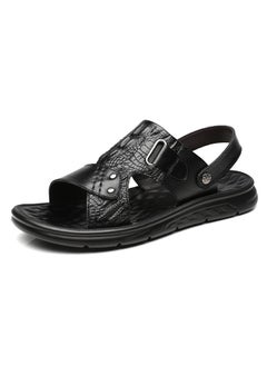 اشتري Summer Leather Sandals Men's Soft Sole Slippers Dual Purpose Sandals Men's Sandals في السعودية