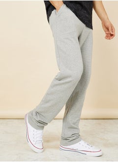 Buy Solid Straight Fit Open Hem Sweatpant in Saudi Arabia