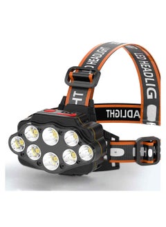 Buy 4-Modes 8*XPG LED Headlamp USB Rechargeable Long Shoot Camping Head Light 18650 Fishing Lantern Waterproof Head Torch Flashlight in UAE