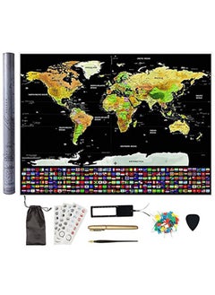 Buy Beauenty Large Black Gold Map Scratch Off World Map Poster,Tracks Your Adventures, Includes Complete Accessories, Premium Wall Art Gift for Travelers in UAE