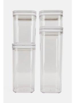 اشتري 4 Pcs Fliplock Canister, Transparent and White في الامارات