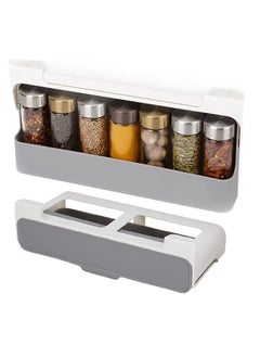 اشتري Showay Home Kitchen Self-Adhesive Wall-Mounted Under-Shelf Spice Organizer Spice Bottle Storage Rack Kitchen Supplies Storage In Stock في مصر