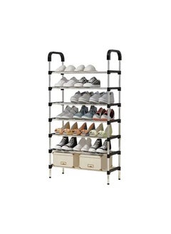 Buy 7 Layer Shoe Rack Free Standing Adjustable Shoe Shelf Storage Organizer Cabinet for Entryway Doorway Shoe Storage, 55*26*132cm in UAE