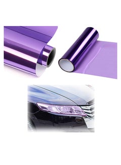 اشتري 2 Rolls Car Light Tint Film Taillight Fog Light Vivid Vinyl Tint Wrap Protector Tint Vinyl Wrap Film Roll for Car Headlight Taillight Fog Lights Purple في السعودية