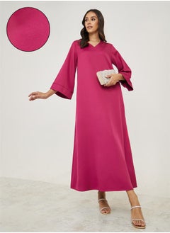 Buy Solid 3/4 Flared Sleeves Jalabiya in Saudi Arabia