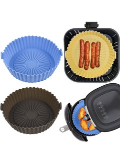 Buy Air Fryer Silicone Pan, 3pcs Reusable Nonstick Parchment Air Fryer Liners for Air Fryer Baking Oven Microwave in UAE