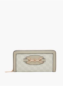 Buy Women Monogram Print Zip-Around Wallet in UAE