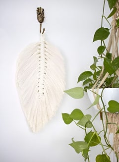 Buy Macrame Feather Wall Hanging (White) in Egypt