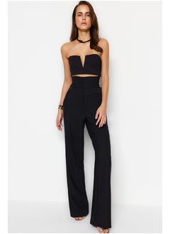 Buy Black Woven Corset Detailed Trousers TPRSS23PL00033 in Egypt