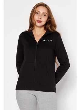 اشتري Women Sportswear Fit Brand Logo Training Sweatshirts, Black في الامارات