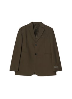 اشتري Mens Casual Blazer Vintage Oversized Korean Style Brown في السعودية