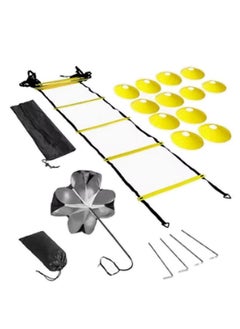 Buy 20-Piece Football Training Ladder Logo Disc Drag Parachute Set in UAE