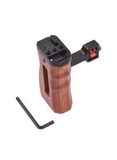Buy Adjustable Wooden Camera Cage Handle Left/Right Side Hand Grip 3/8 Inch Screw ARRI-Style Mount with Cold Shoe Mini Wrench Compatible SmallRig Video in Saudi Arabia