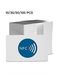 Buy 100 piece NFC Tags NTAG215 NFC 215 Cards, 504 Bytes Memory NFC Business Card Blank NFC Cards Ntag215 NFC Chip for NFC Phone and Device Writeable Programmable in Saudi Arabia