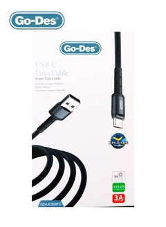 اشتري Go-Des Nylon Type-C Super Fast Data Cable 1 Meter GD-UC509TC - Black في السعودية