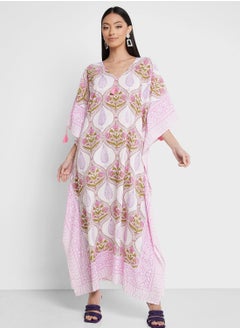 Buy Cape Sleeve Printed Kaftan in UAE