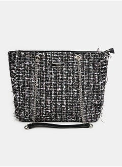 Buy Self Pattern Zipper Closure Textile Shoulder Bag in Egypt