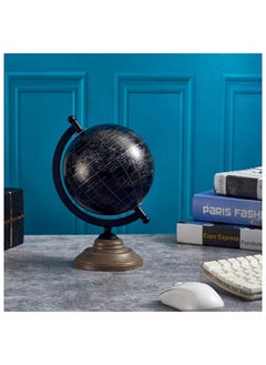 Buy Abriz Globe Table Decor Metal & Plastic Figurines Modern Sculptures Tabletop Decor For Home Office Living Room L 18 x W 15 x H 26 cm Black in UAE